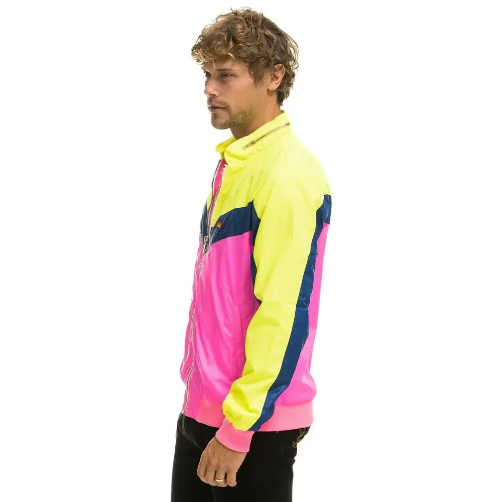 Aviator Nation Neon Pink Windbreaker Jacket Retro Surf Colorblock‎ Men Large